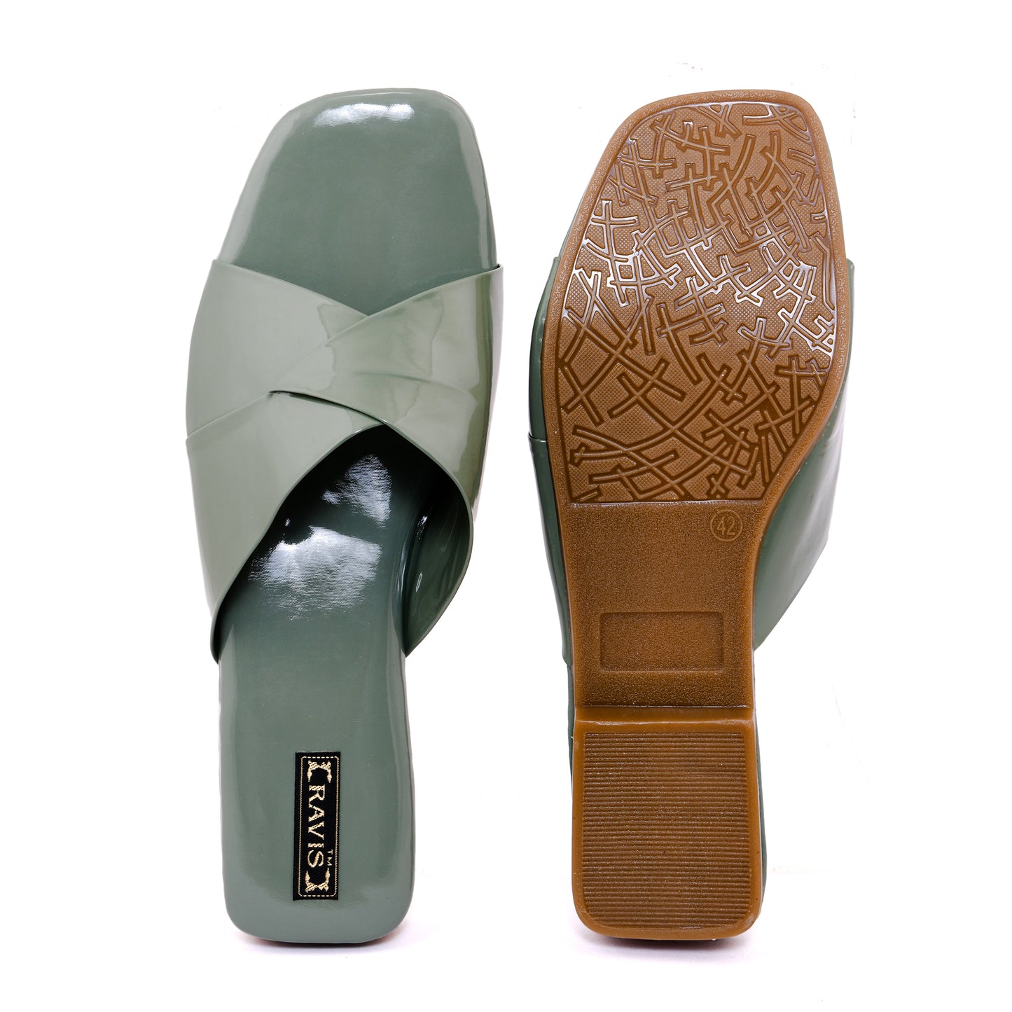 RAVIS Glossy Cross-Strap Flats