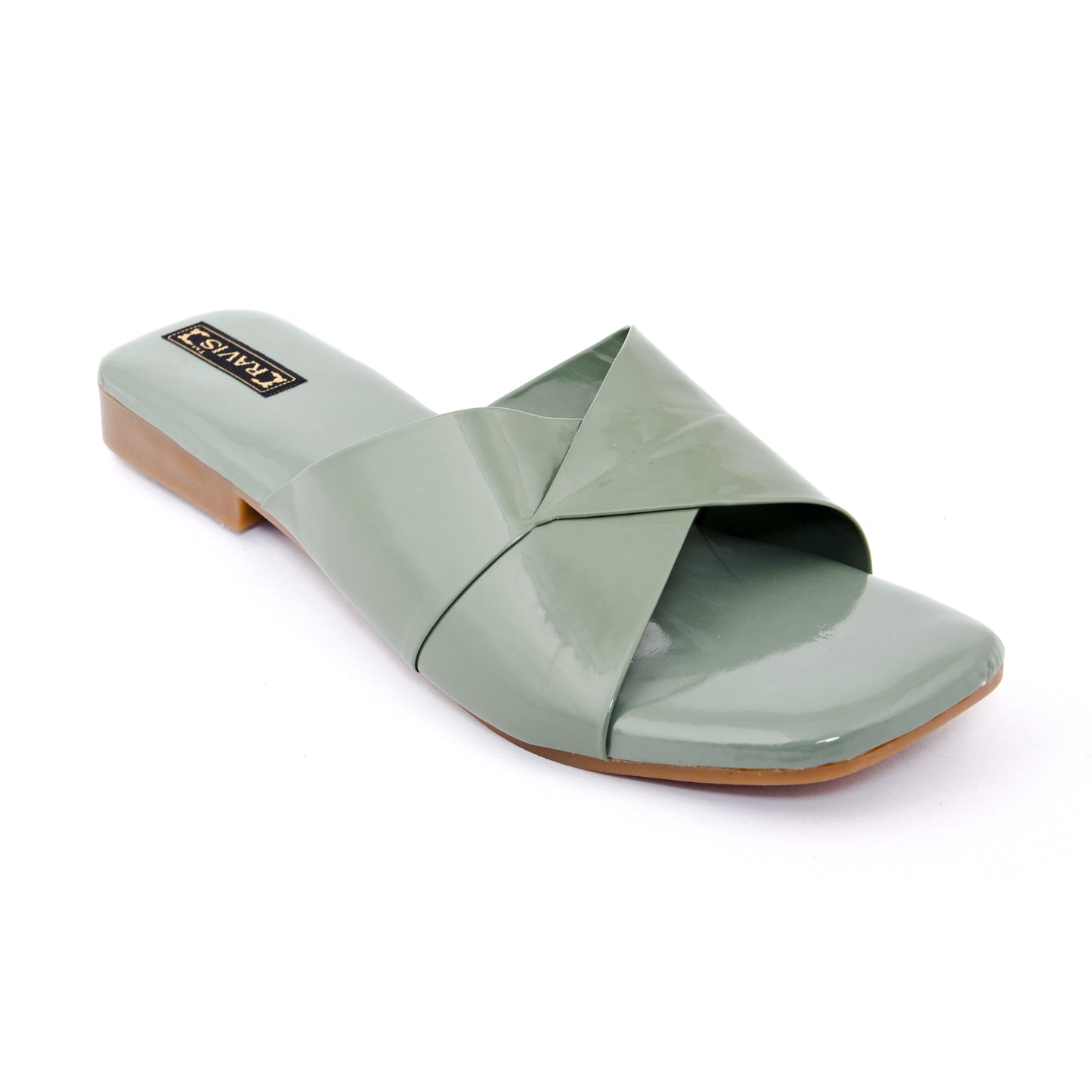 RAVIS Glossy Cross-Strap Flats