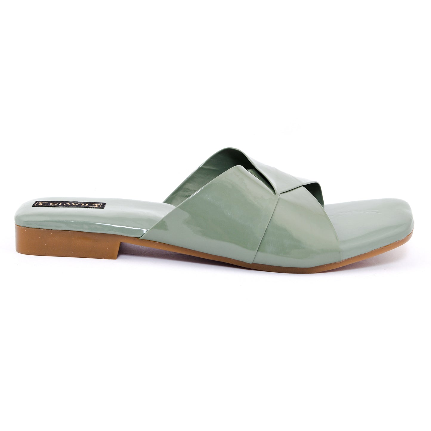 RAVIS Glossy Cross-Strap Flats