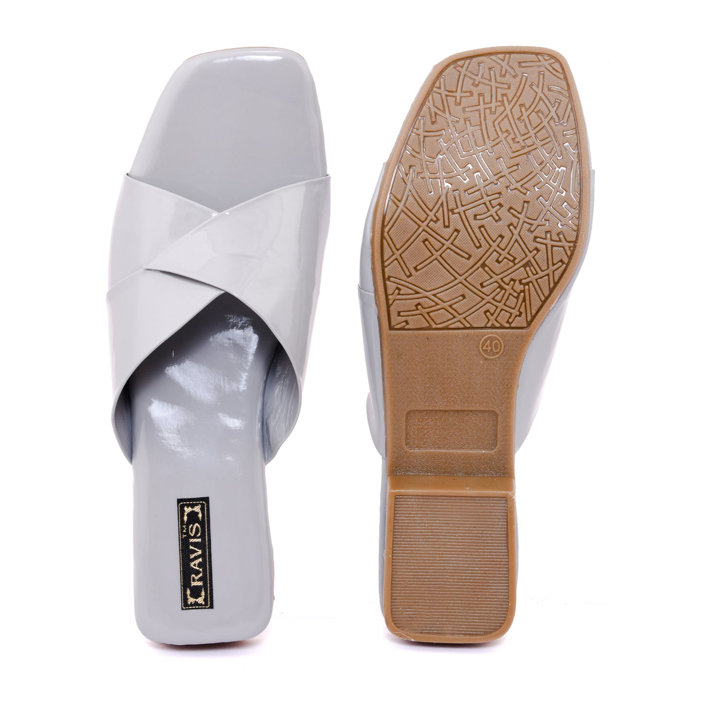 RAVIS Glossy Cross-Strap Flats