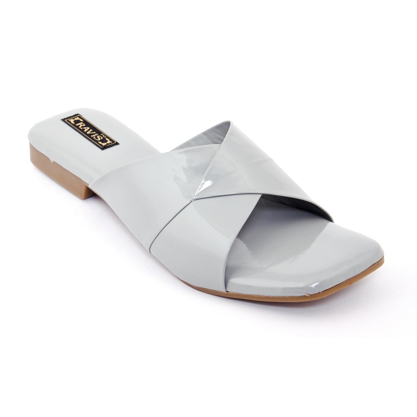 RAVIS Glossy Cross-Strap Flats