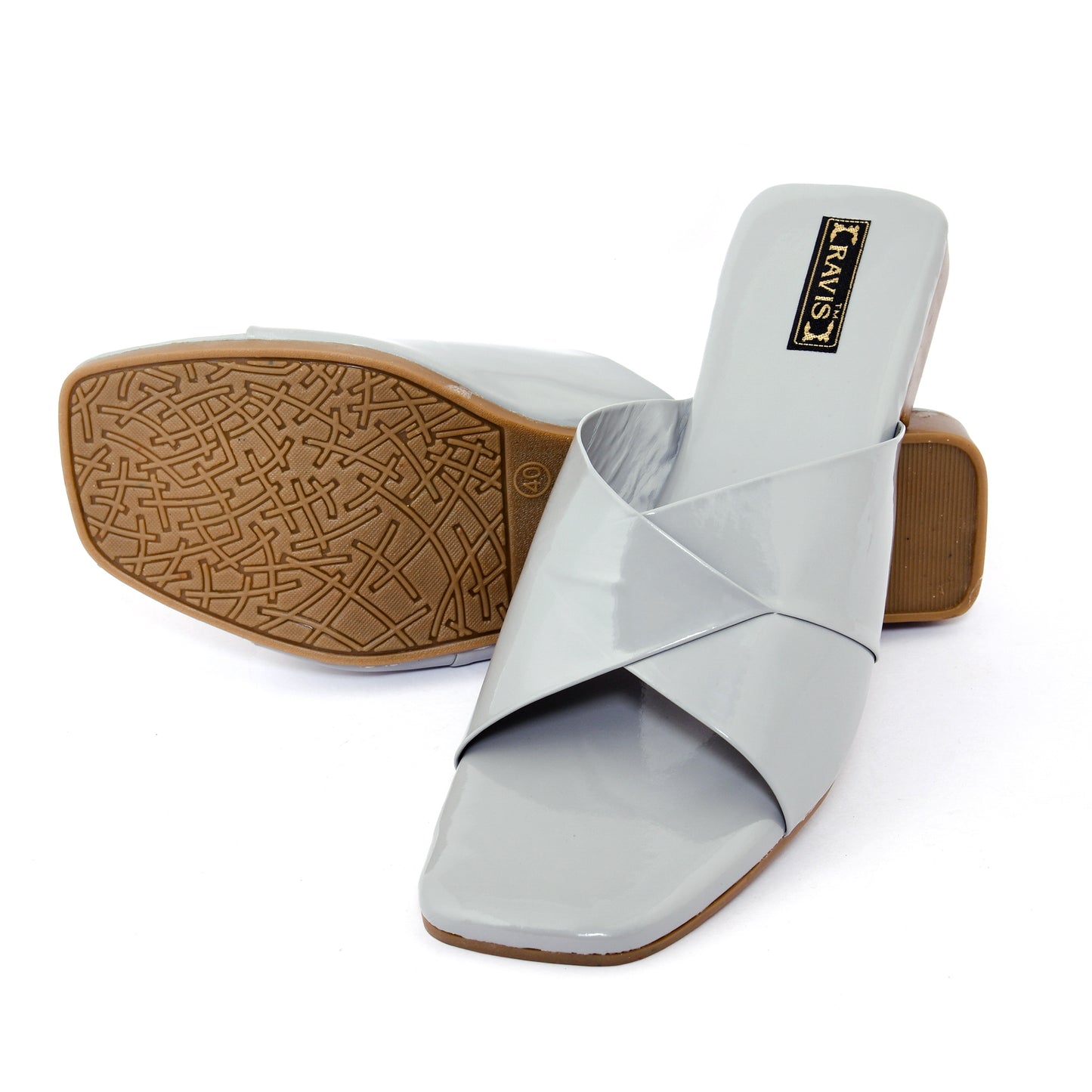 RAVIS Glossy Cross-Strap Flats
