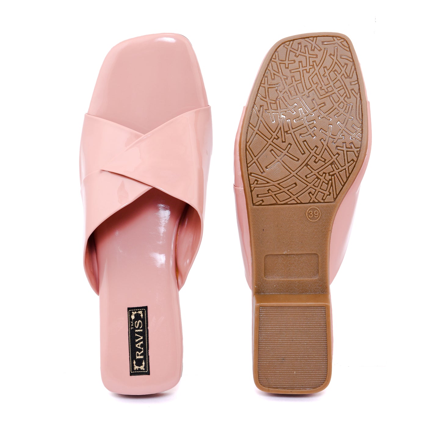 RAVIS Glossy Cross-Strap Flats