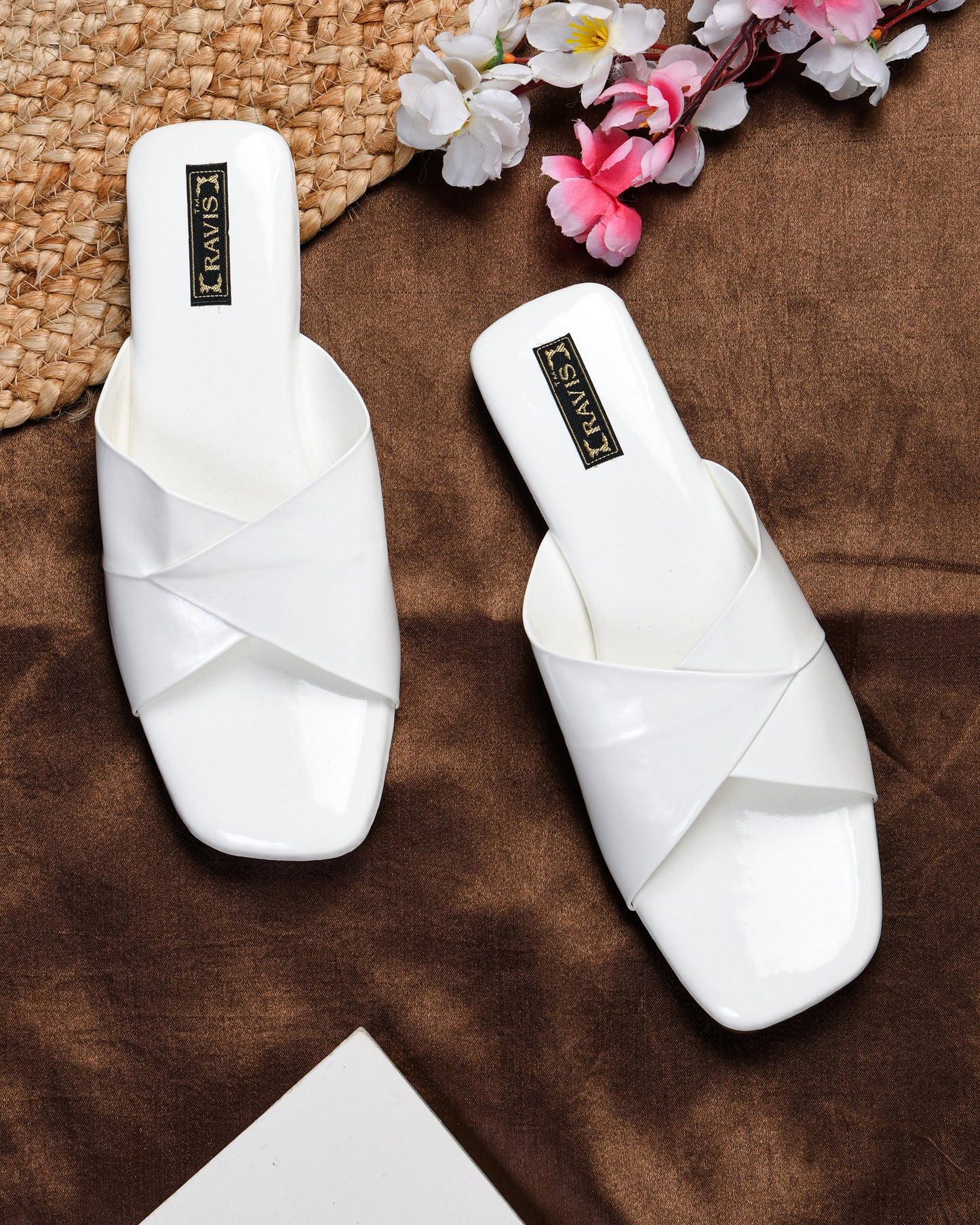 RAVIS Glossy Cross-Strap Flats