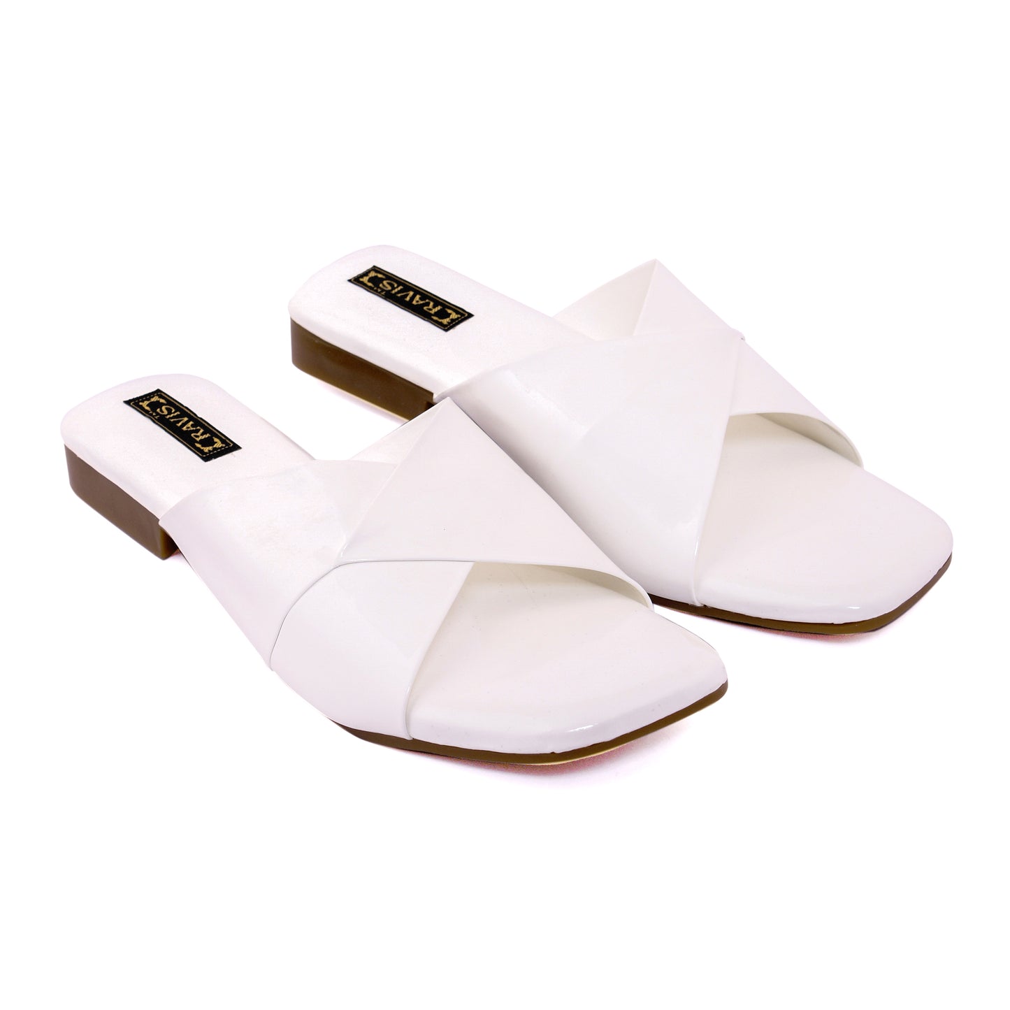 RAVIS Glossy Cross-Strap Flats