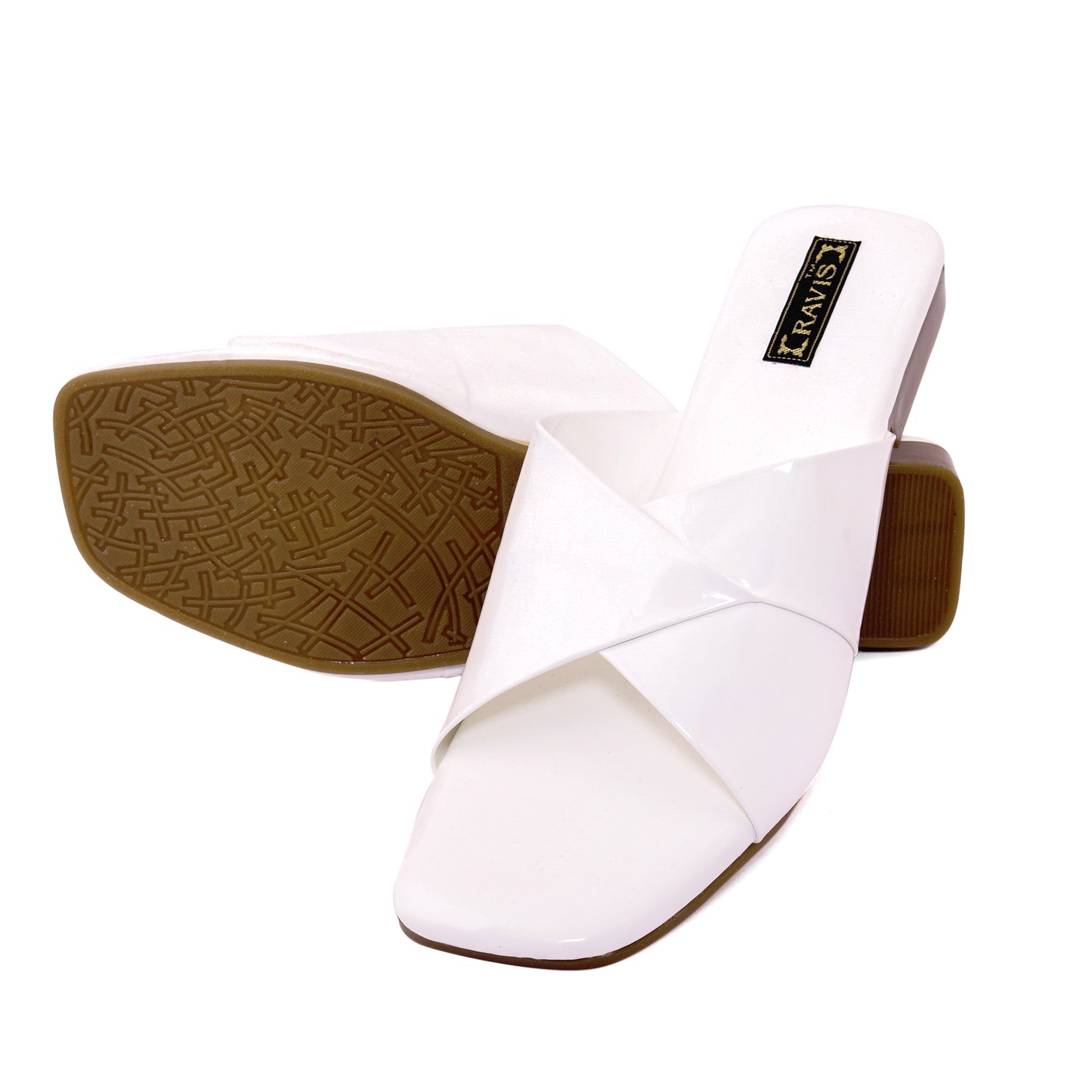 RAVIS Glossy Cross-Strap Flats
