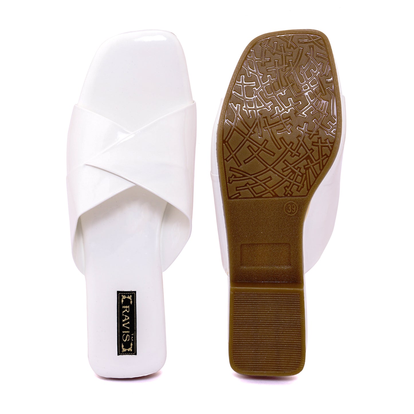 RAVIS Glossy Cross-Strap Flats