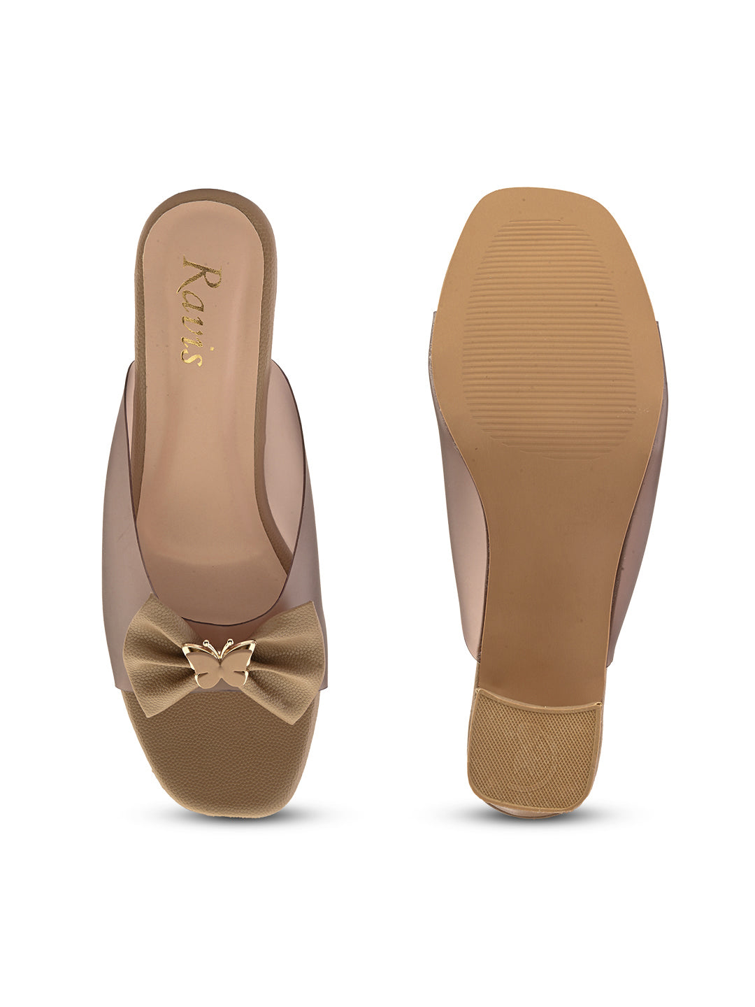 Ravis Transparent Bow Slip-On Heels ( Party & Office Wear)