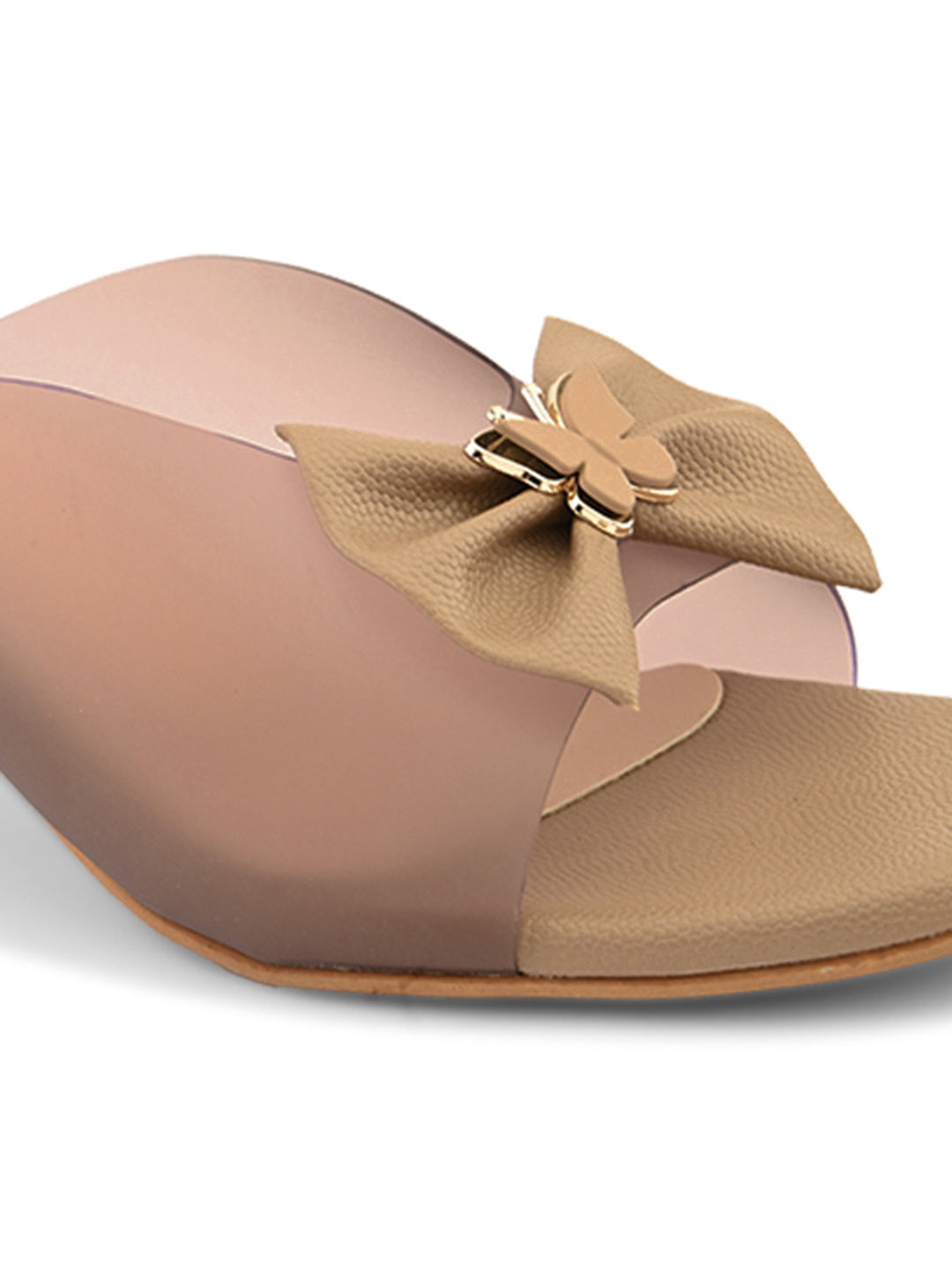 Ravis Transparent Bow Slip-On Heels ( Party & Office Wear)