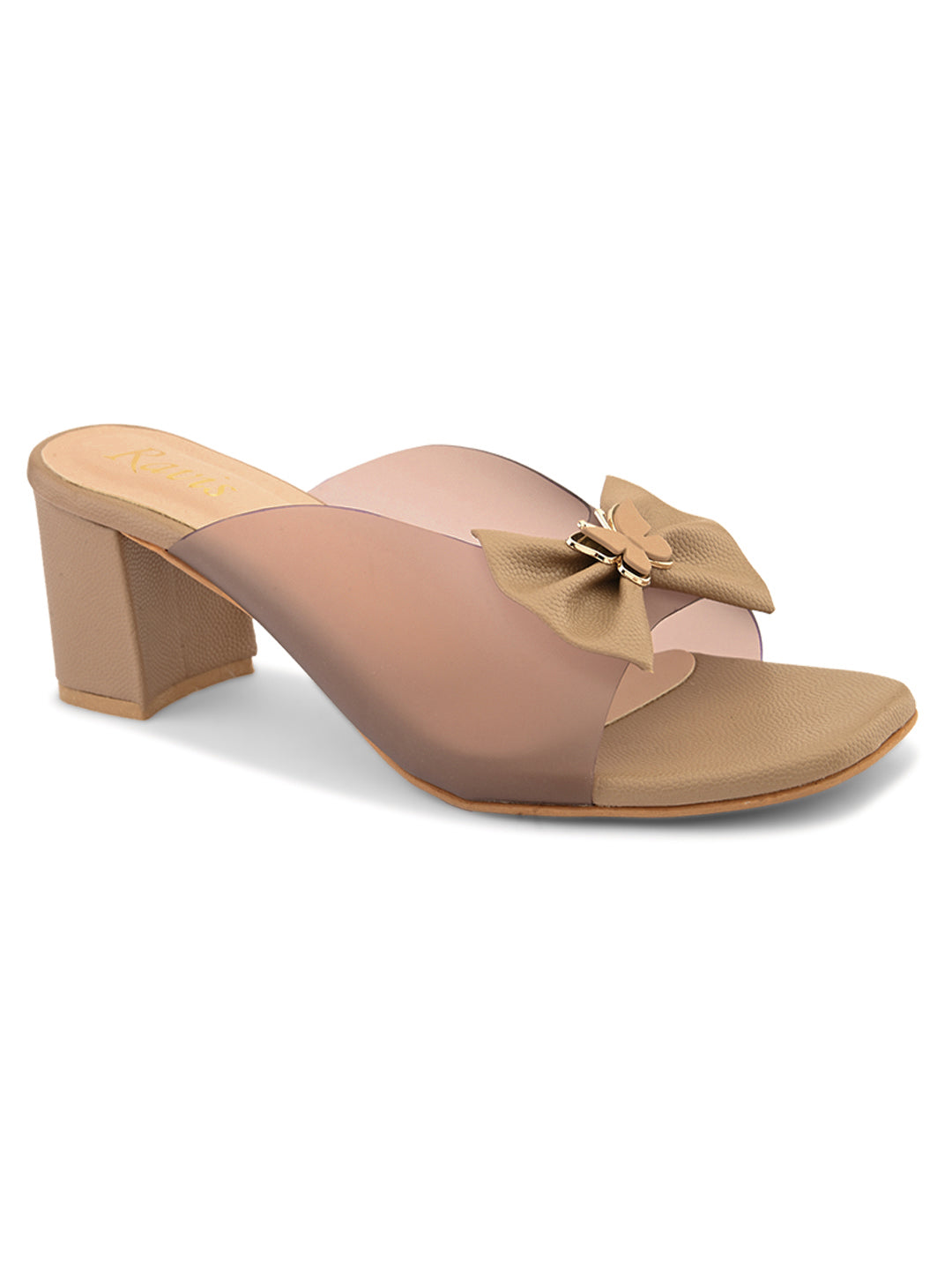 Ravis Transparent Bow Slip-On Heels ( Party & Office Wear)