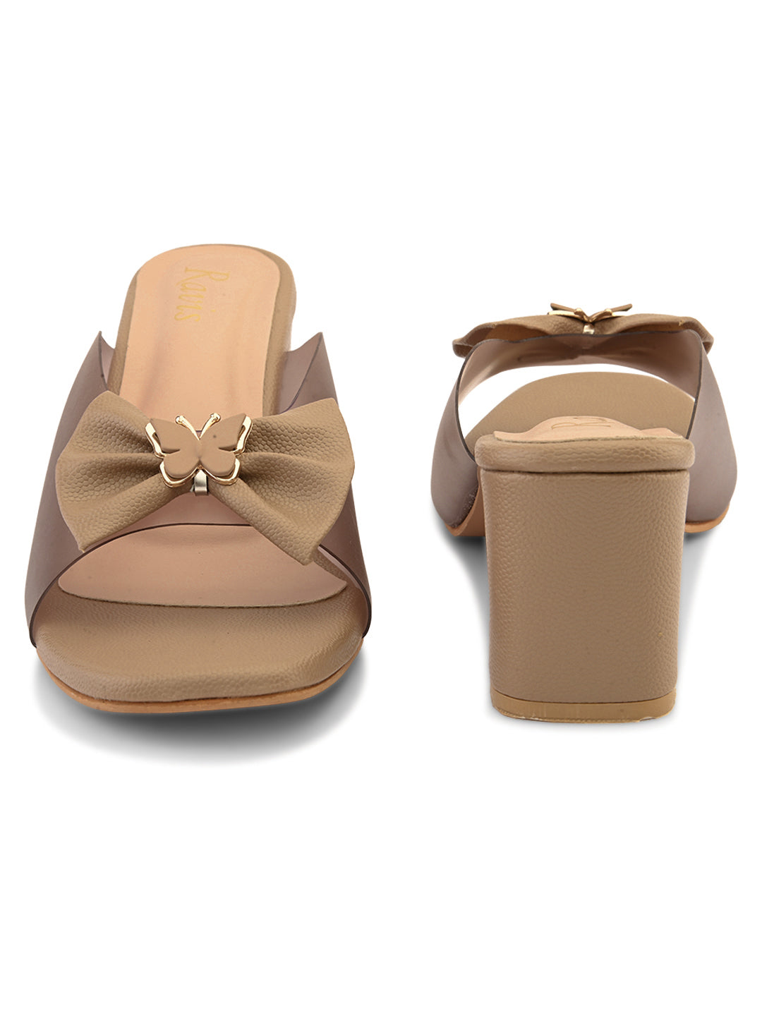 Ravis Transparent Bow Slip-On Heels ( Party & Office Wear)