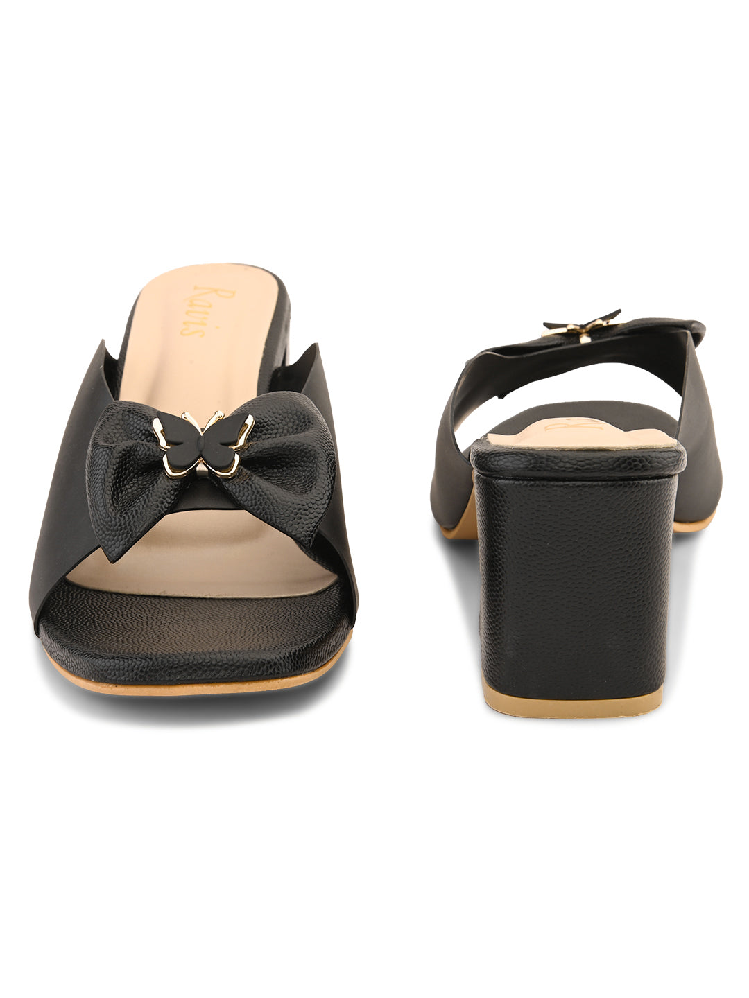 Ravis Transparent Bow Slip-On Heels ( Party & Office Wear)