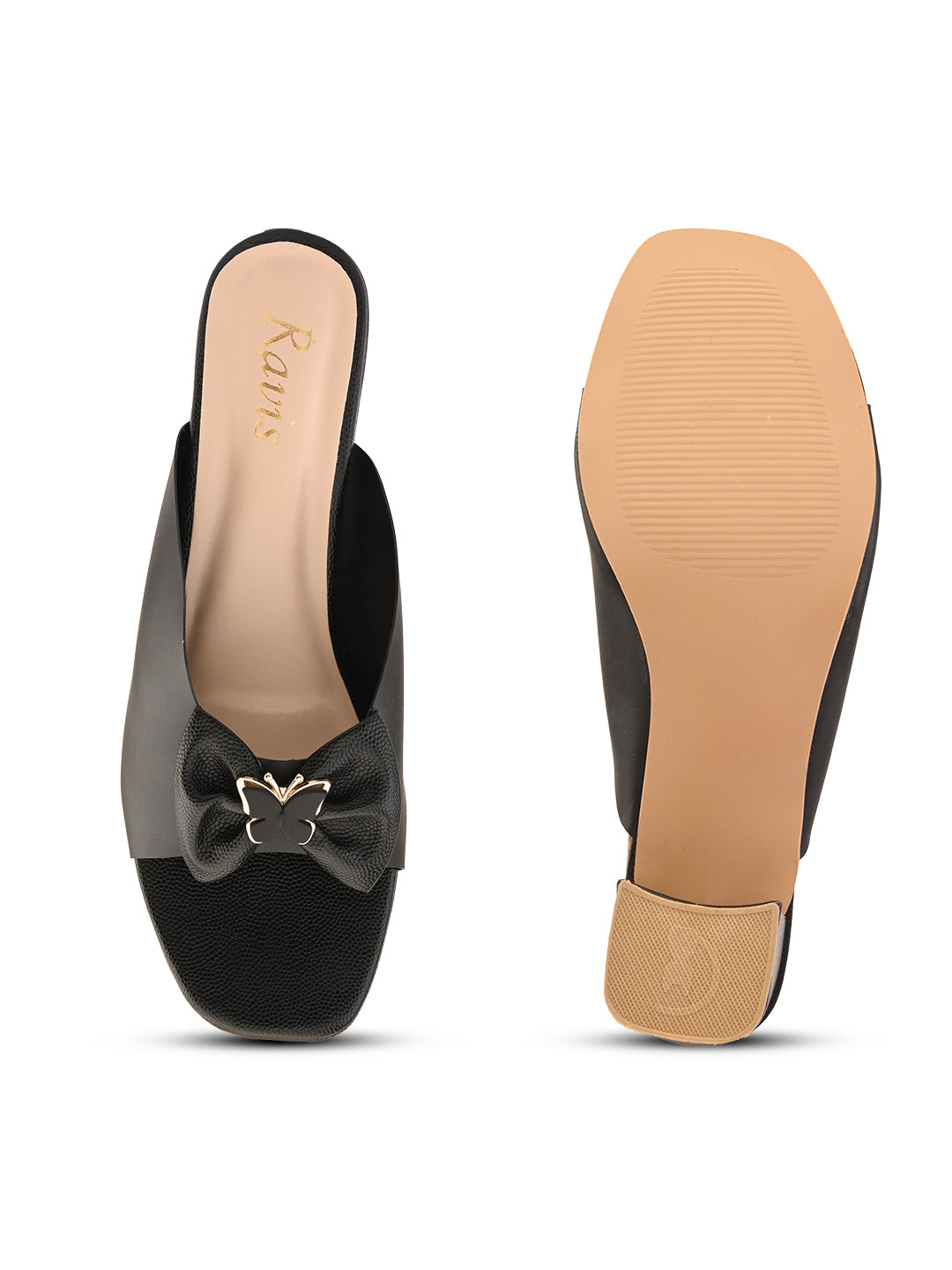Ravis Transparent Bow Slip-On Heels ( Party & Office Wear)