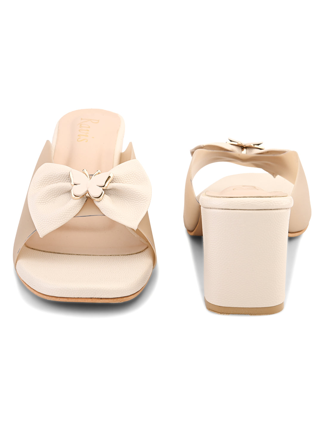 Ravis Transparent Bow Slip-On Heels ( Party & Office Wear)