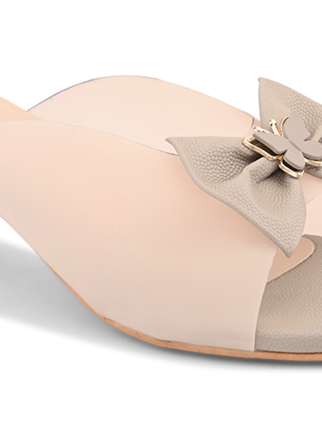 Ravis Transparent Bow Slip-On Heels ( Party & Office Wear)