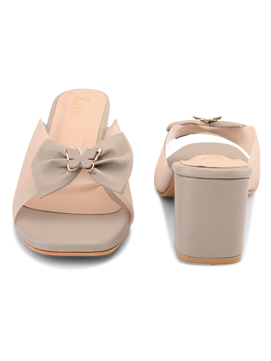 Ravis Transparent Bow Slip-On Heels ( Party & Office Wear)