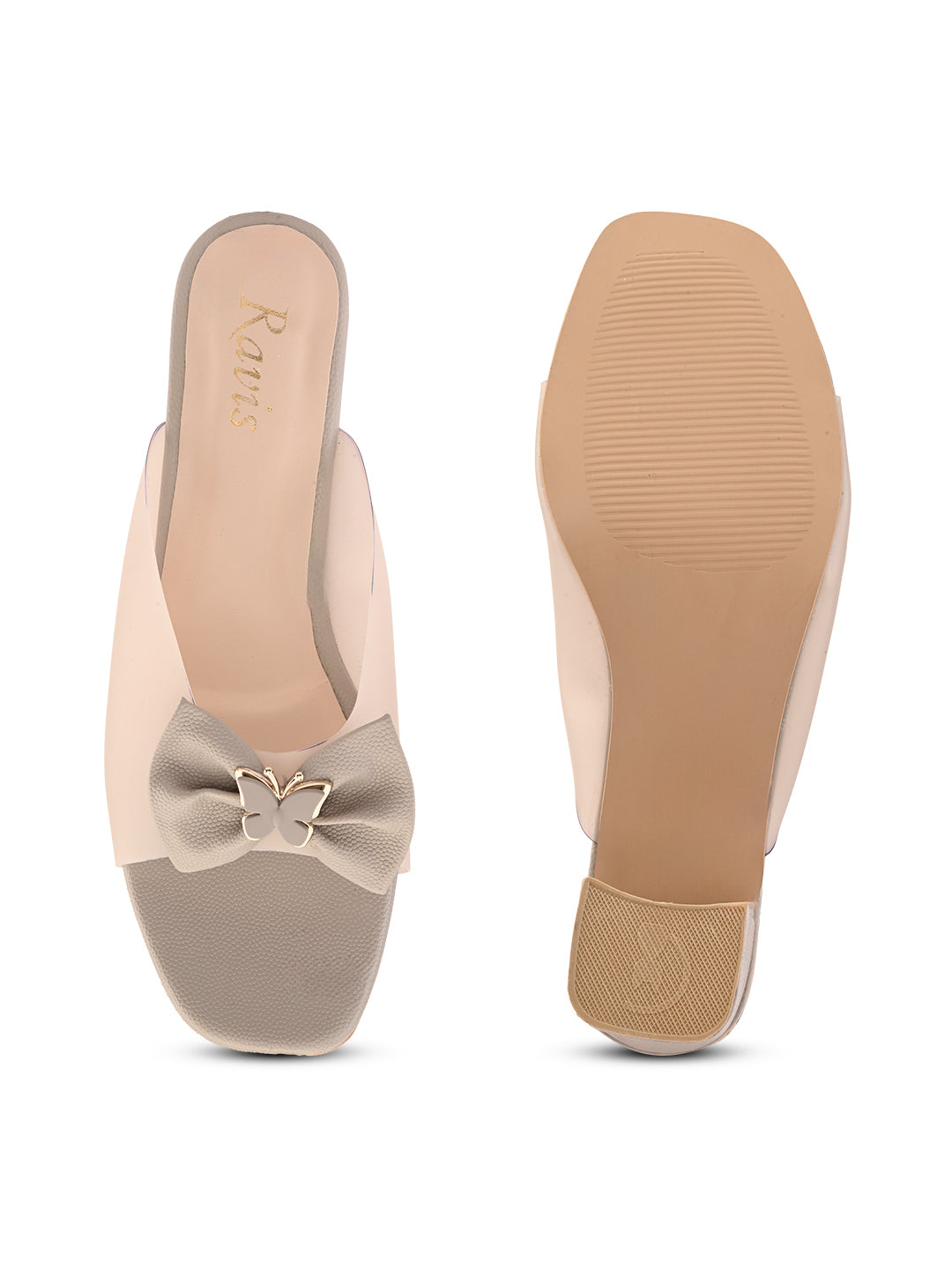 Ravis Transparent Bow Slip-On Heels ( Party & Office Wear)