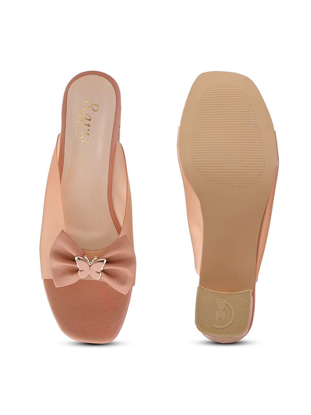 Ravis Transparent Bow Slip-On Heels ( Party & Office Wear)