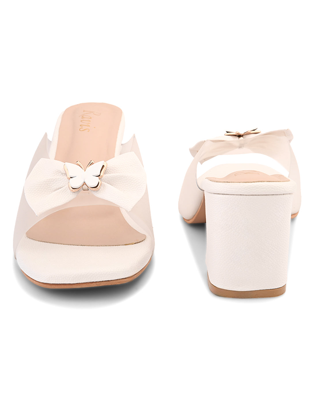 Ravis Transparent Bow Slip-On Heels ( Party & Office Wear)