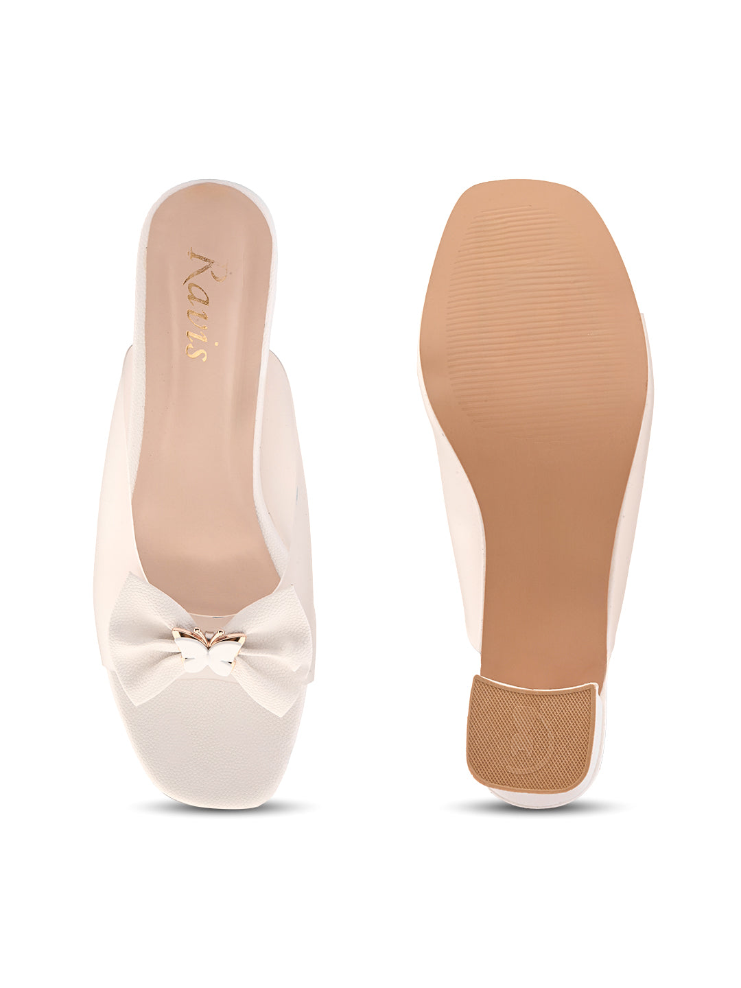 Ravis Transparent Bow Slip-On Heels ( Party & Office Wear)