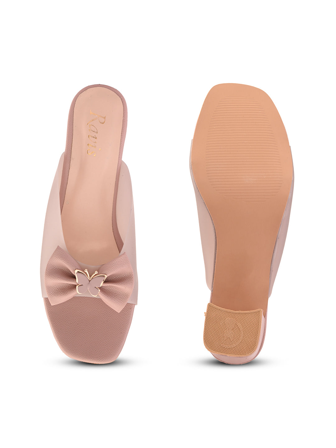 Ravis Transparent Bow Slip-On Heels ( Party & Office Wear)