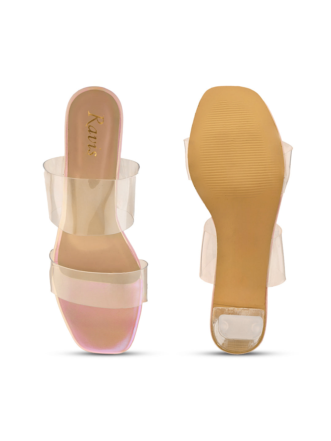 Ravis Transparent Block Heels for Women – Clear Strap | Party Wear Sandals