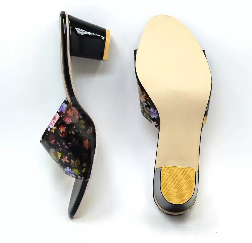 RAVIS Floral Block Heel Slippers for Women – Trendy & Comfortable