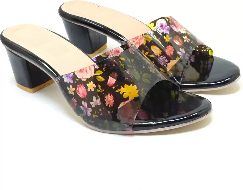 RAVIS Floral Block Heel Slippers for Women – Trendy & Comfortable