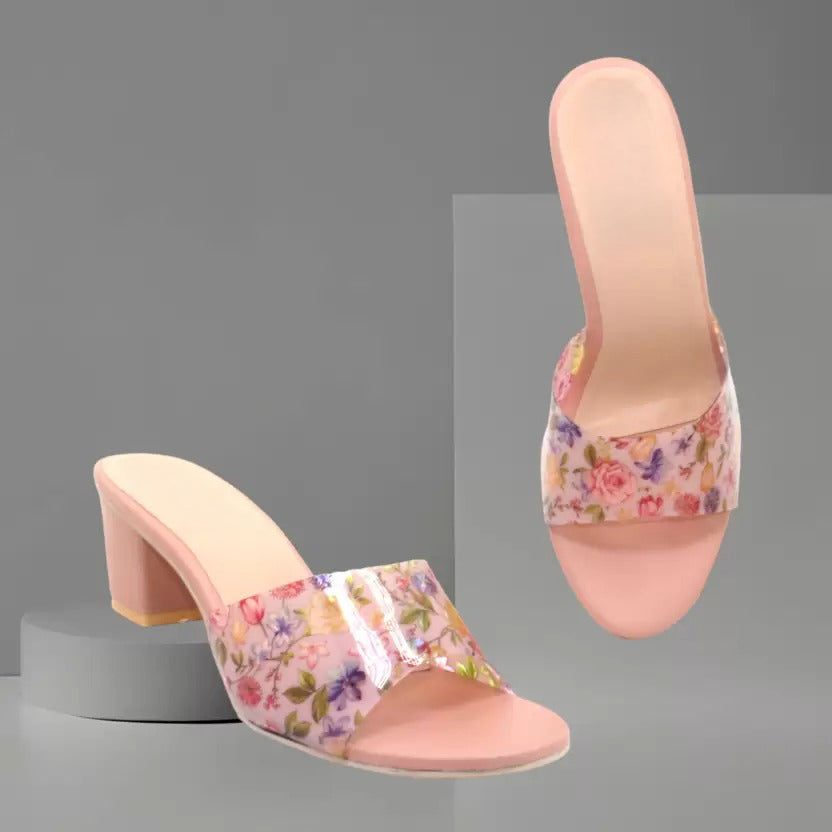 RAVIS Floral Block Heel Slippers for Women – Trendy & Comfortable