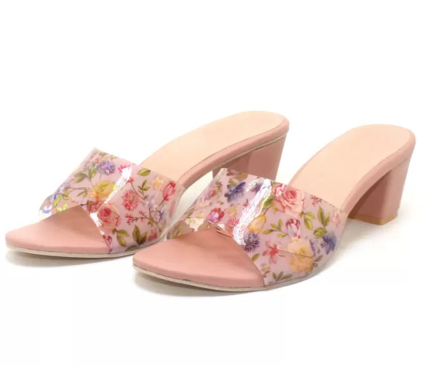 RAVIS Floral Block Heel Slippers for Women – Trendy & Comfortable