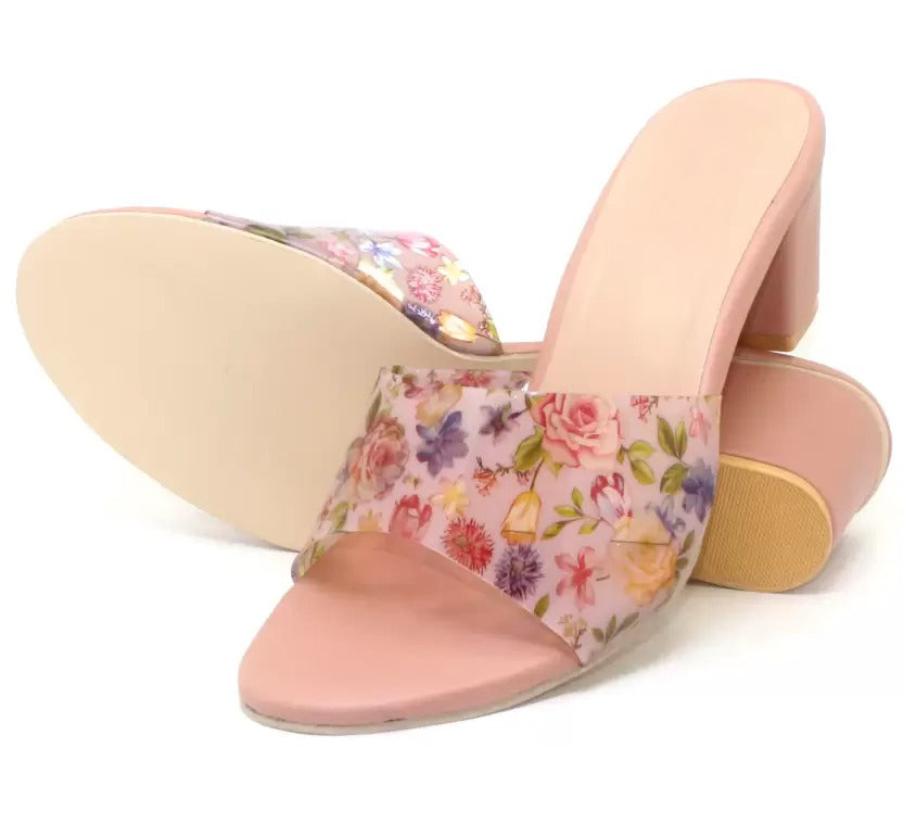 RAVIS Floral Block Heel Slippers for Women – Trendy & Comfortable