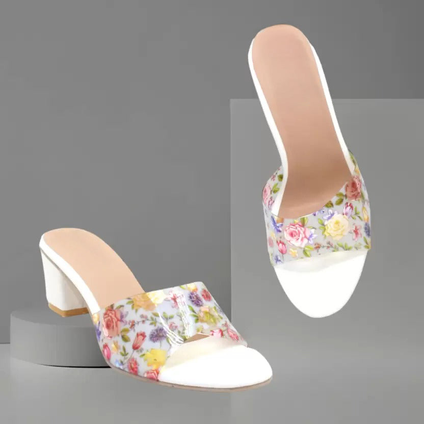 RAVIS Floral Block Heel Slippers for Women – Trendy & Comfortable