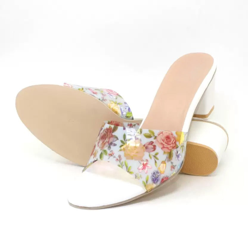 RAVIS Floral Block Heel Slippers for Women – Trendy & Comfortable