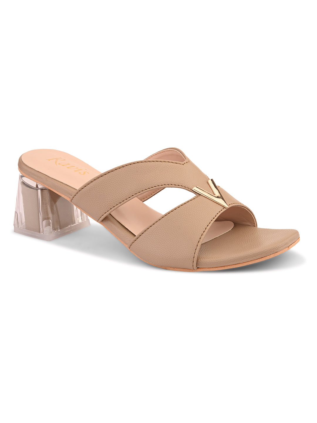 Ravis Partywear Girls V BUCKLE Transparent Heel