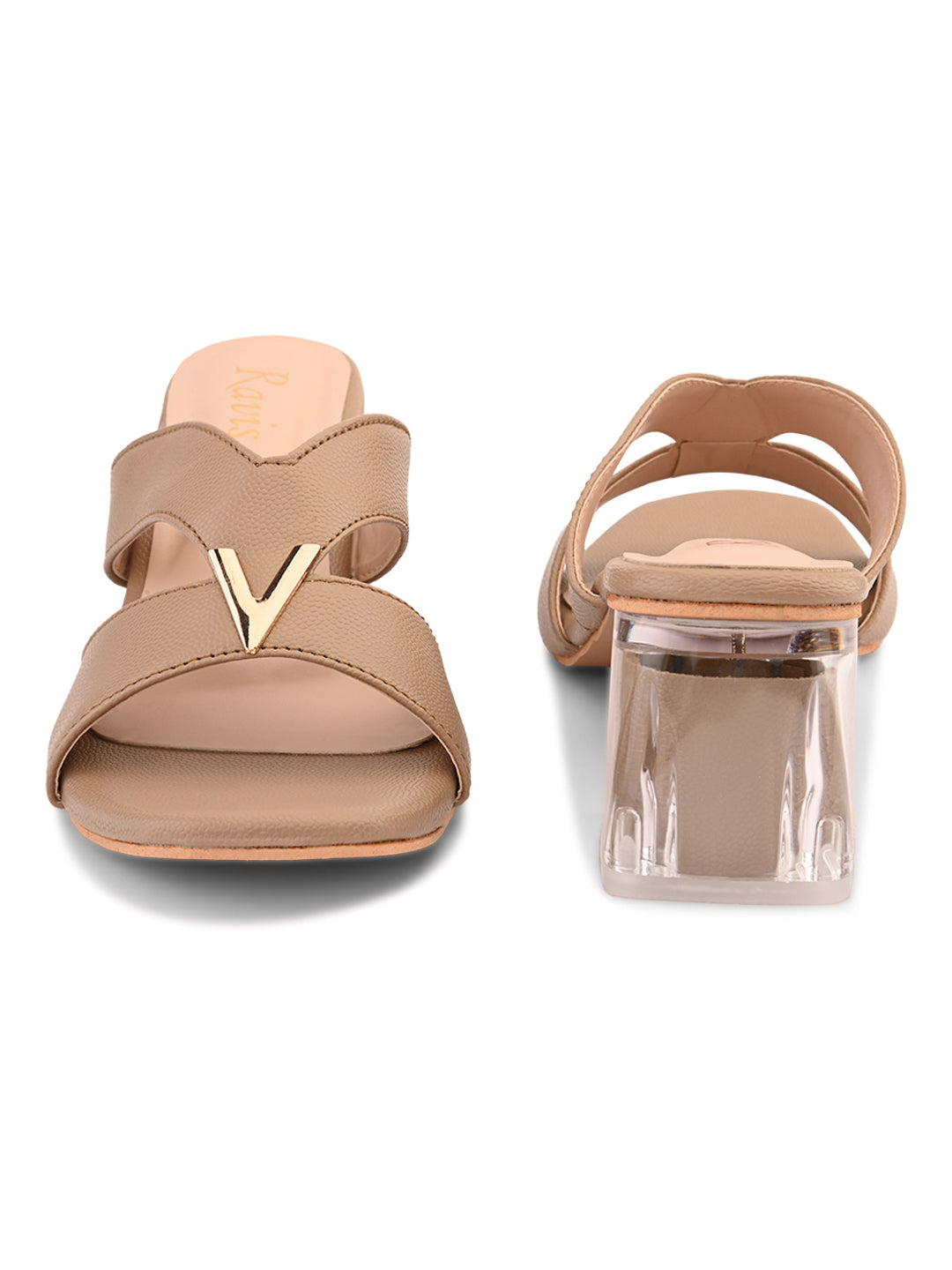Ravis Partywear Girls V BUCKLE Transparent Heel