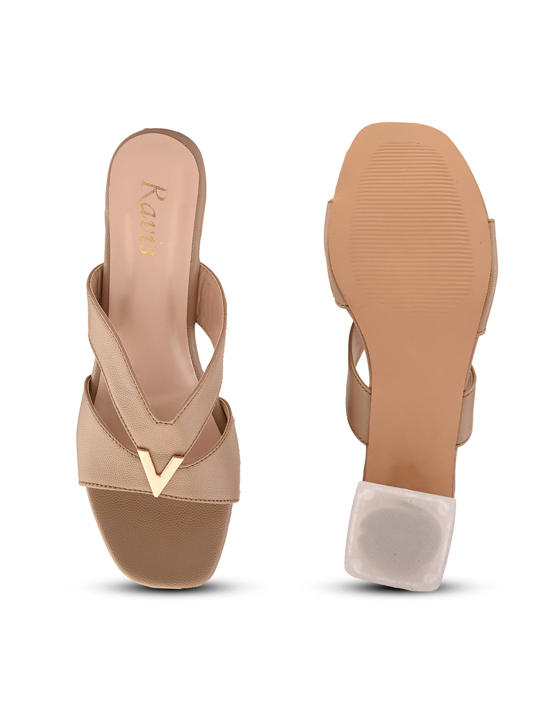 Ravis Partywear Girls V BUCKLE Transparent Heel