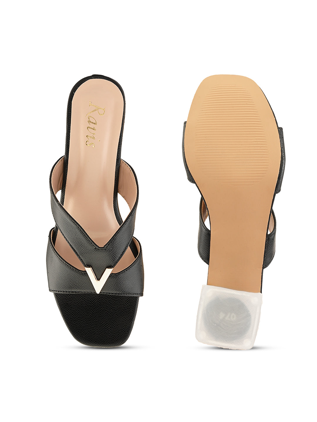 Ravis Partywear Girls V BUCKLE Transparent Heel