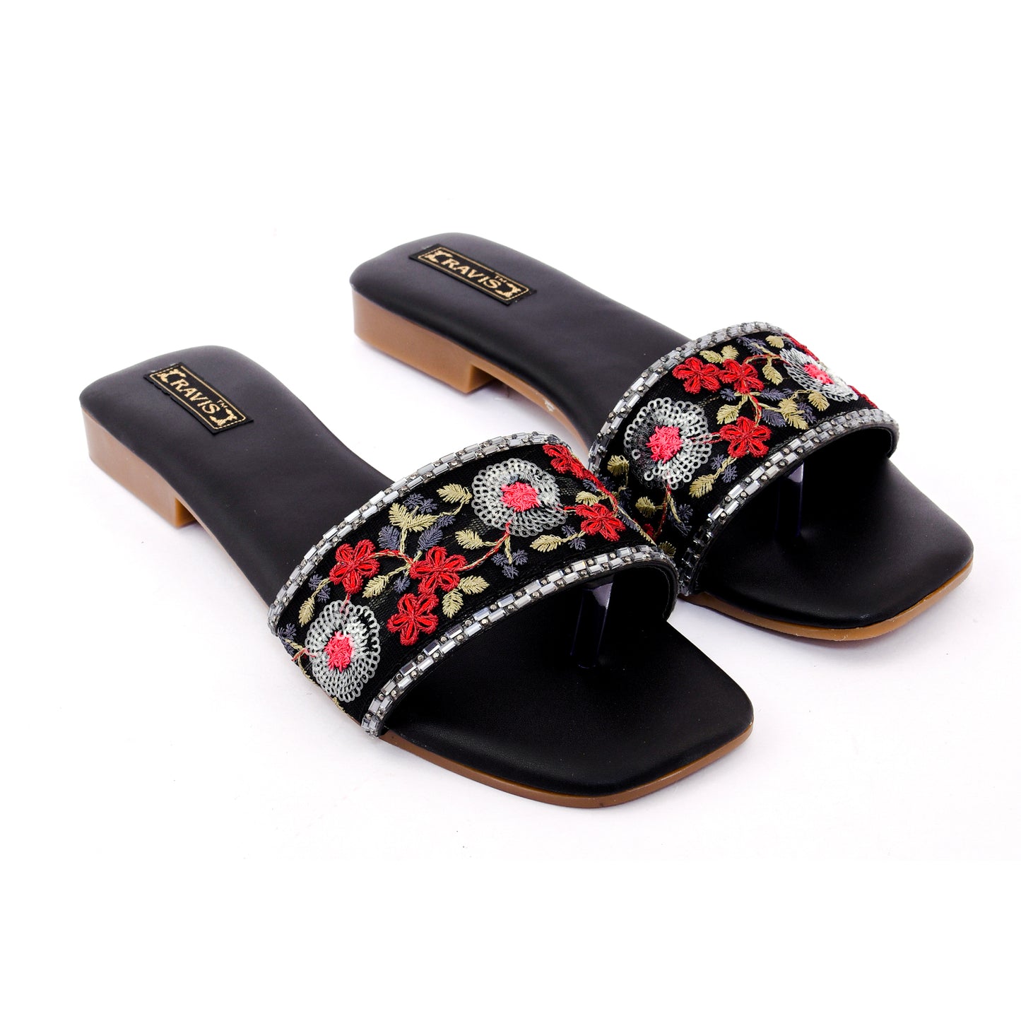 RAVIS Floral Embroidered Ethnic Flats