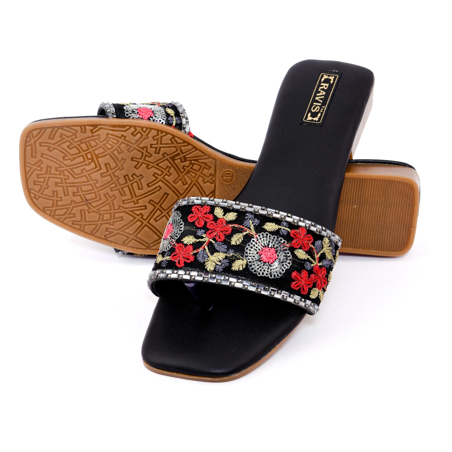 RAVIS Floral Embroidered Ethnic Flats