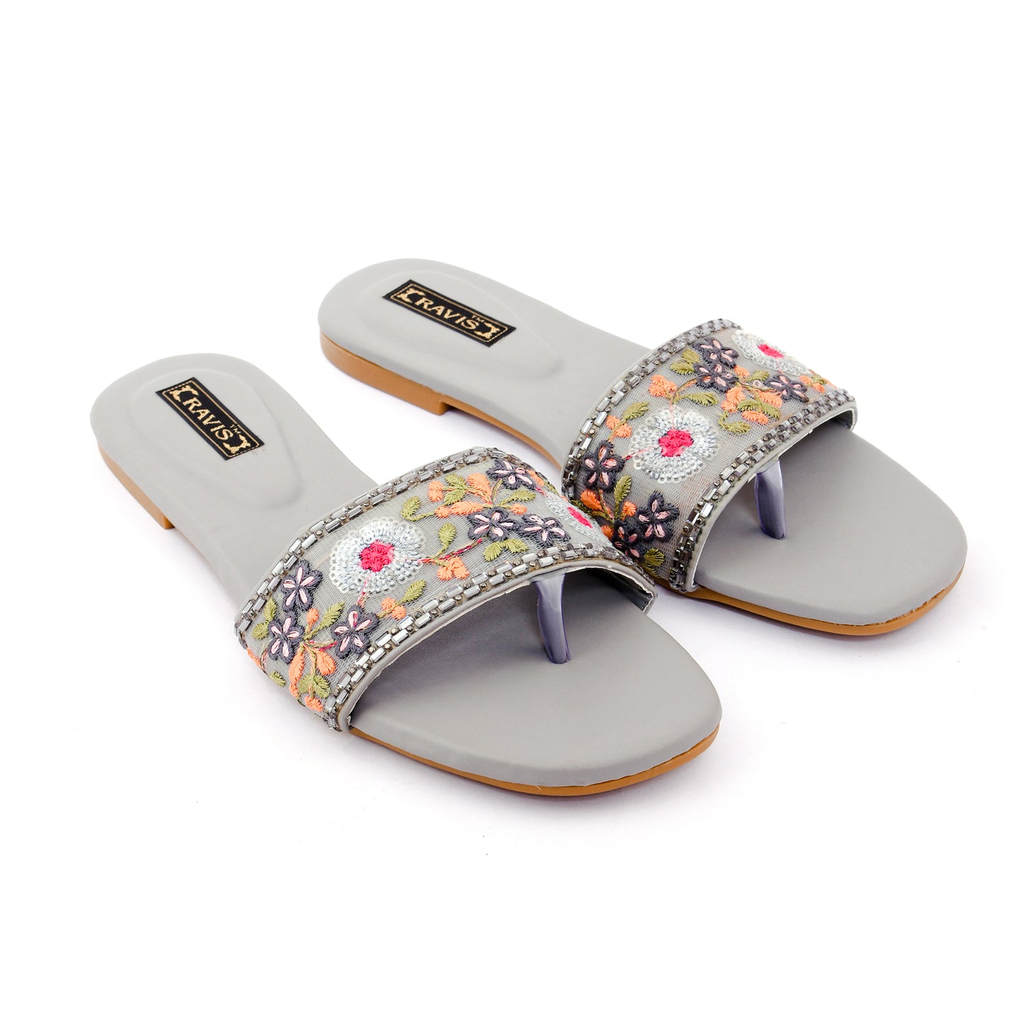 RAVIS Floral Embroidered Ethnic Flats