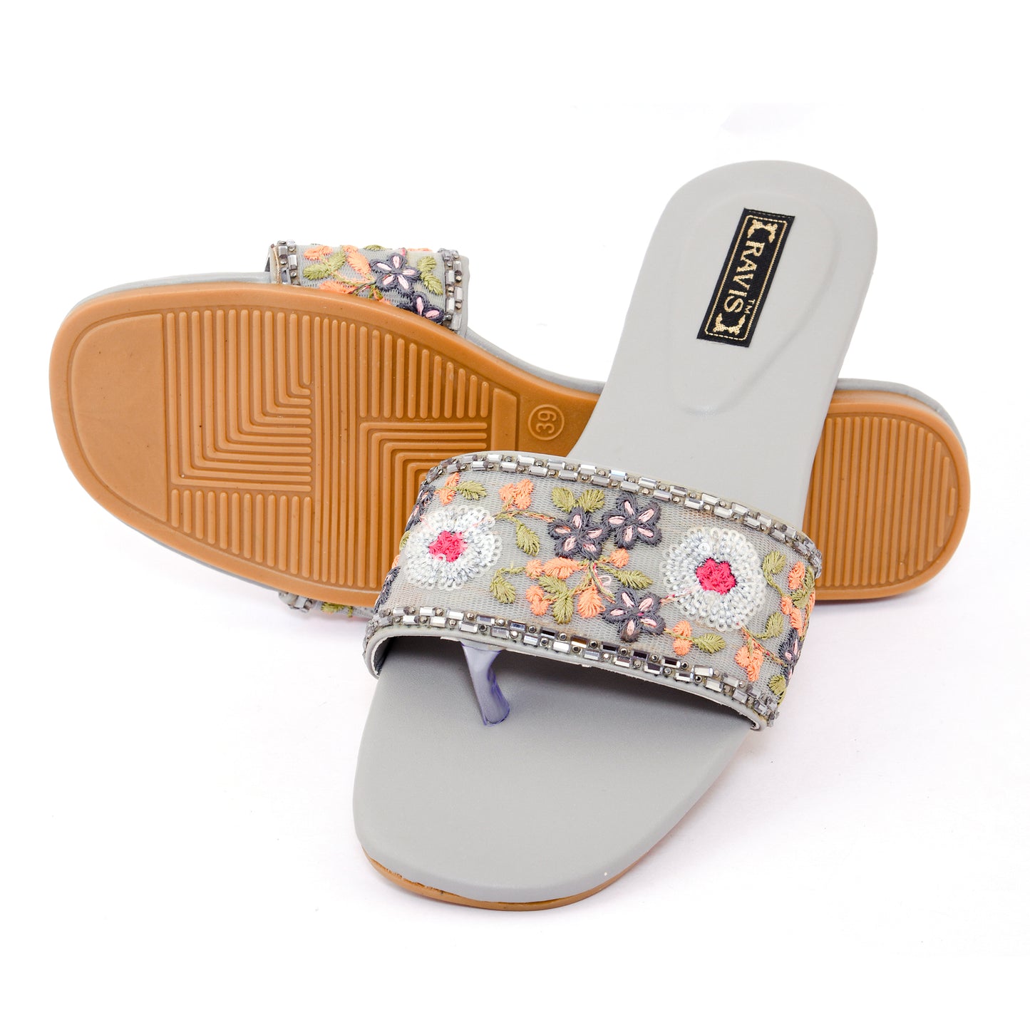RAVIS Floral Embroidered Ethnic Flats