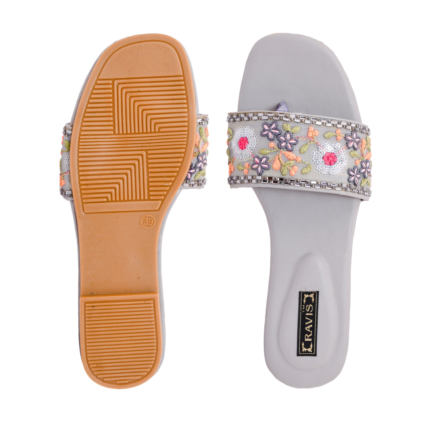 RAVIS Floral Embroidered Ethnic Flats