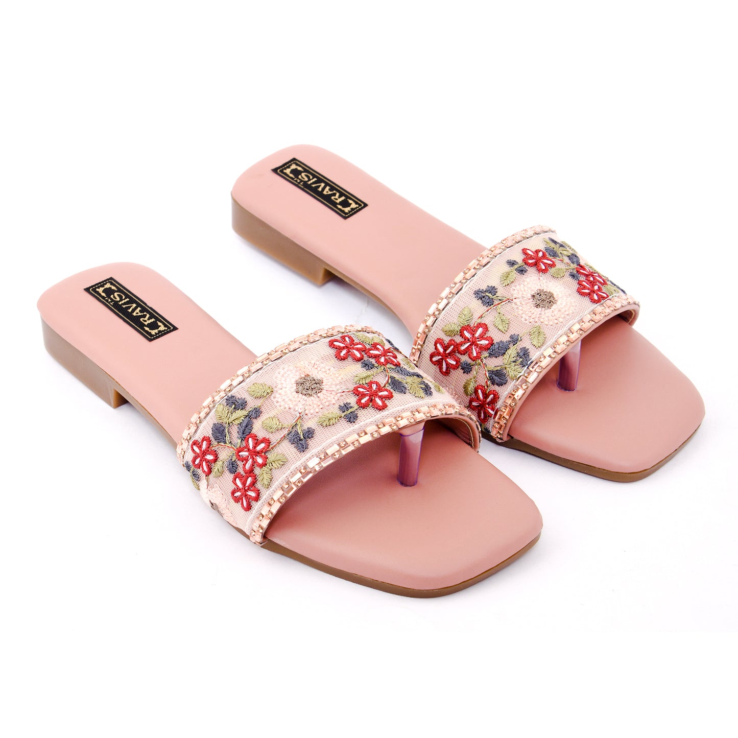 RAVIS Floral Embroidered Ethnic Flats