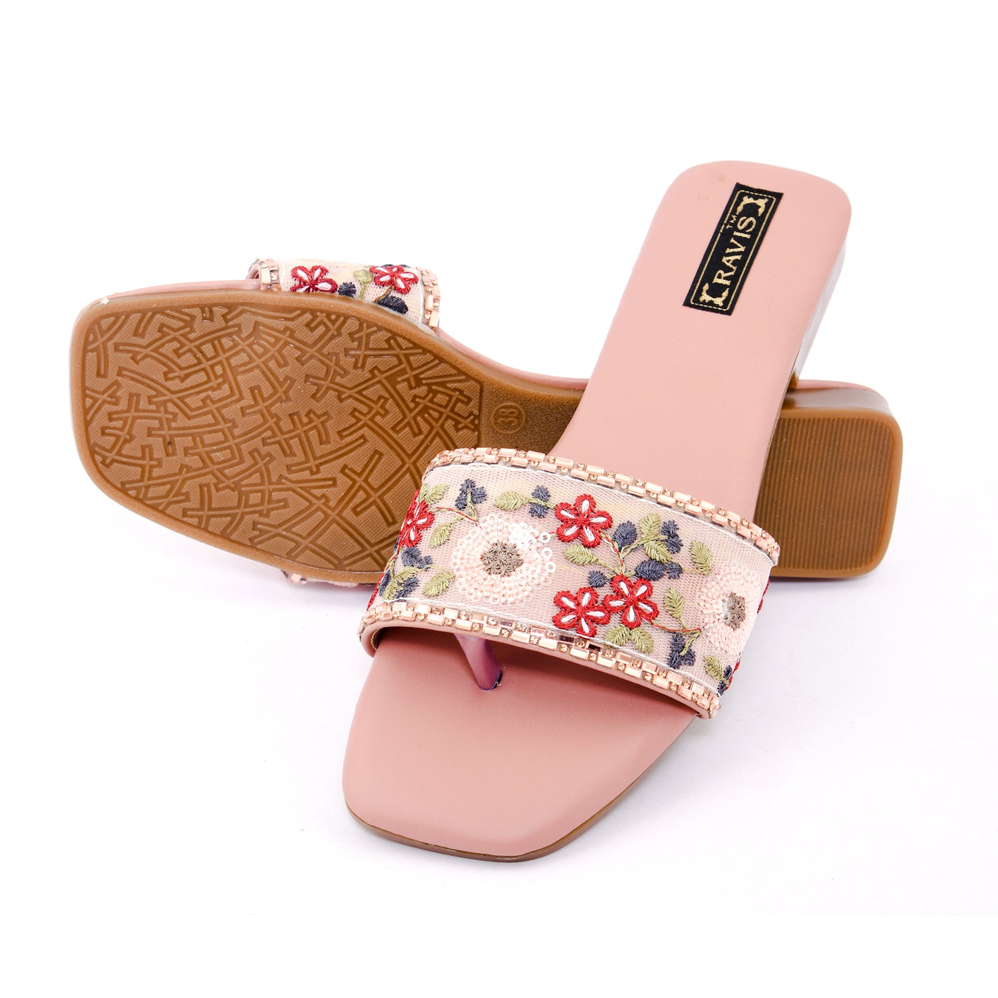 RAVIS Floral Embroidered Ethnic Flats
