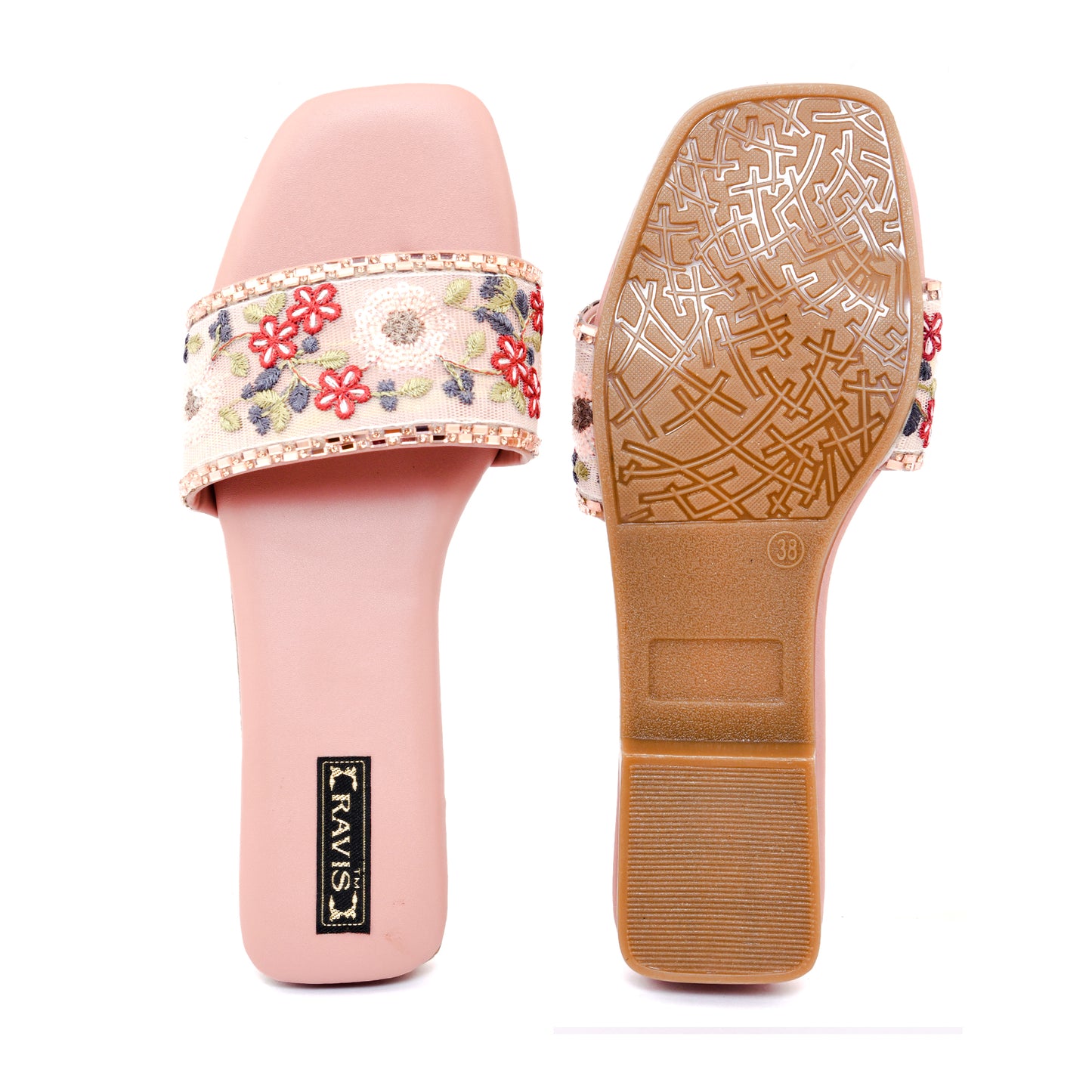 RAVIS Floral Embroidered Ethnic Flats