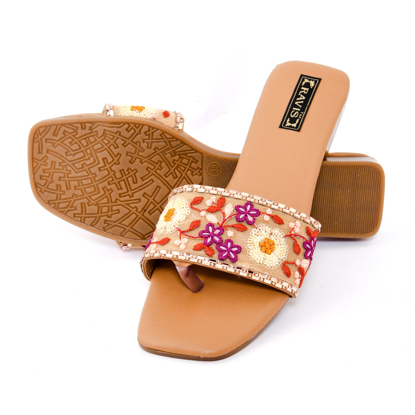 RAVIS Floral Embroidered Ethnic Flats