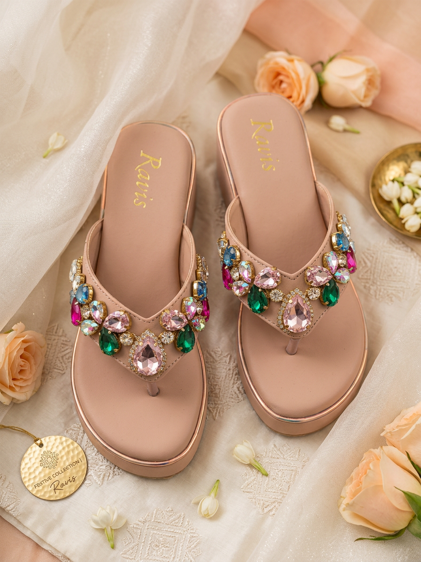 Crystal Bloom Wedge