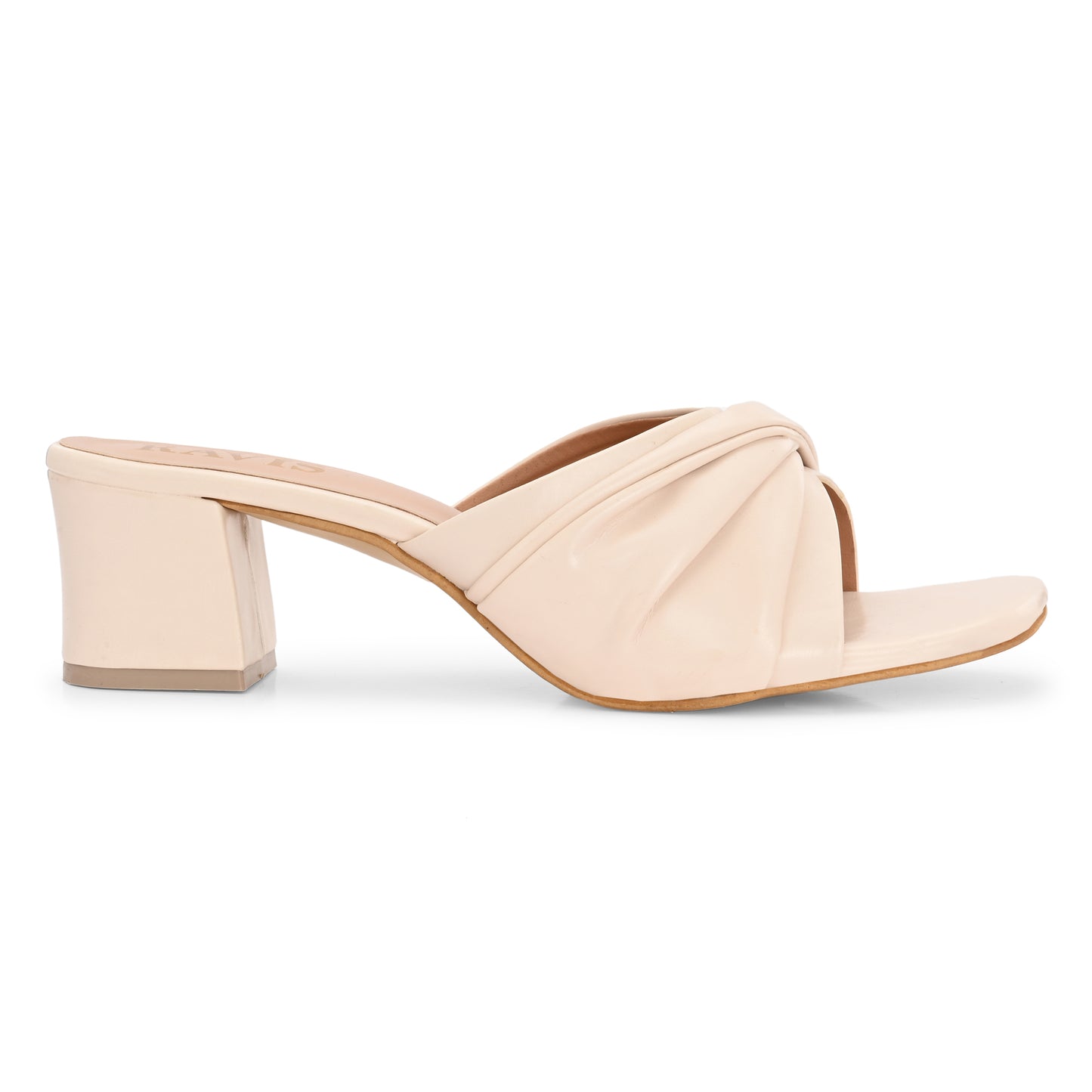 Ravis Twist Front Block Heels – Stylish Daily & Office Wear Slip-On Sandals