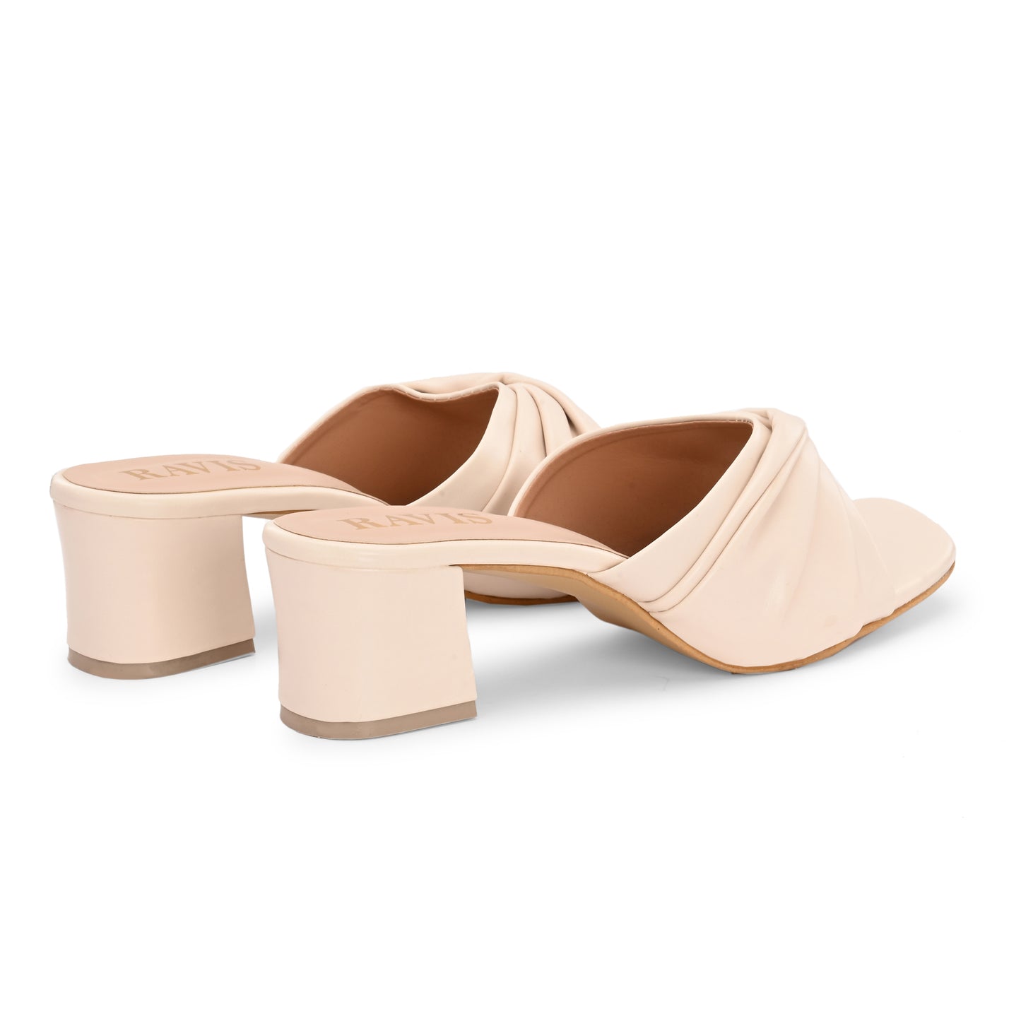 Ravis Twist Front Block Heels – Stylish Daily & Office Wear Slip-On Sandals