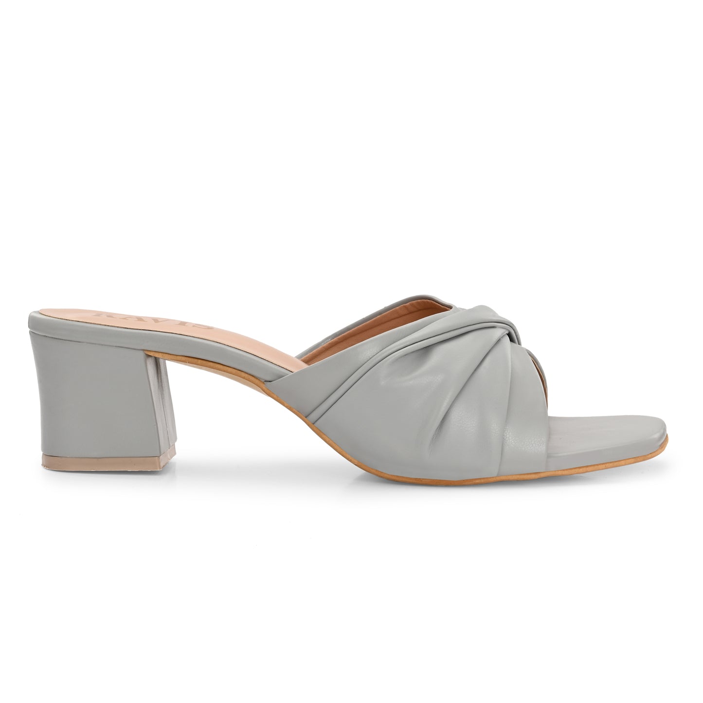 Ravis Twist Front Block Heels – Stylish Daily & Office Wear Slip-On Sandals